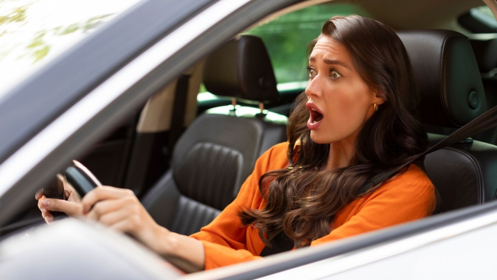 Woman shocked in car