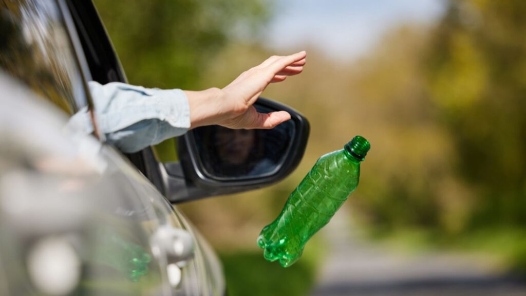 driver littering while driving