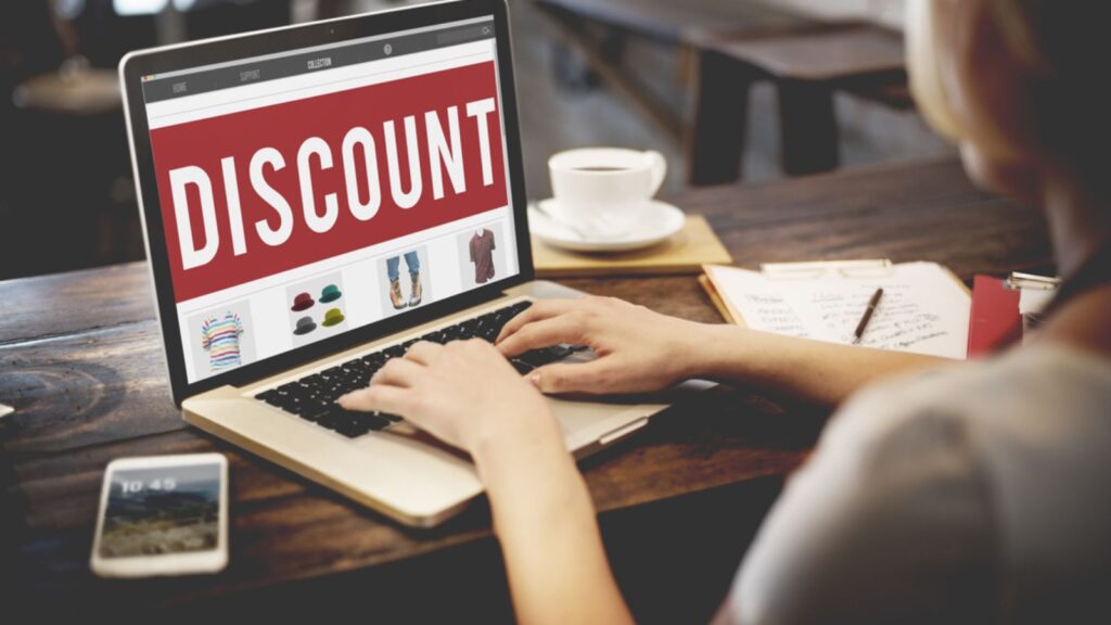 woman looking at discount