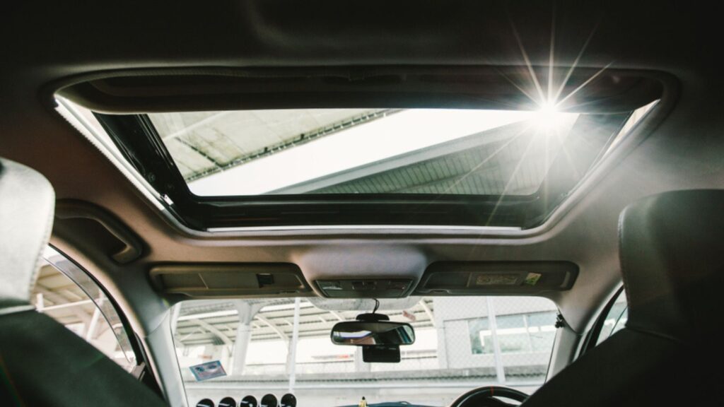 Interior of Blue Mazda RX8 with 2Jz-GTE engine Recaro seat