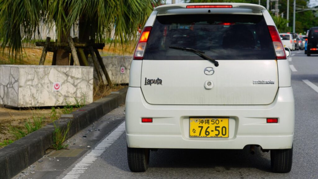 View of a Mazda Laputa car on the street