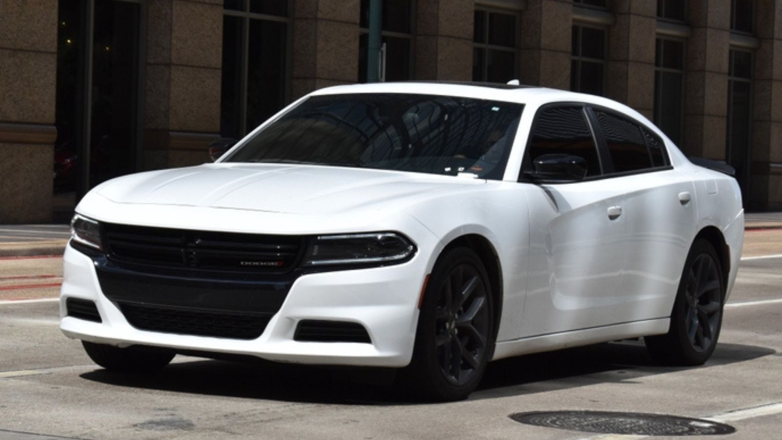 A white Dodge Charger
