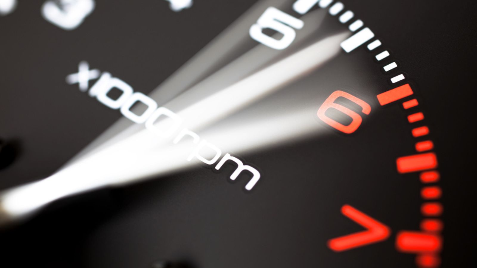 Rev counter of a car .Tachometer close up.