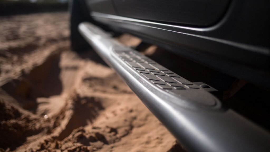 Close up view on running boards