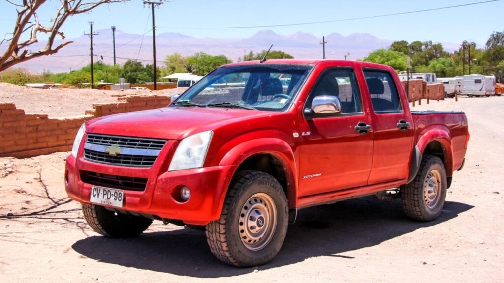 Red pickup truck Chevrolet LUV D-Max