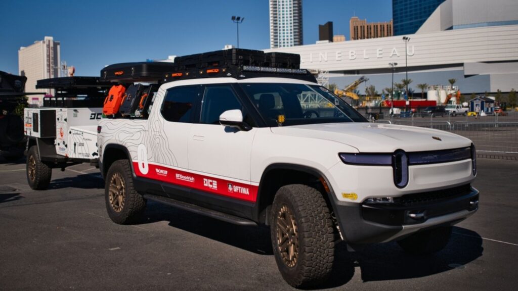 Rivian R1T with towable charger