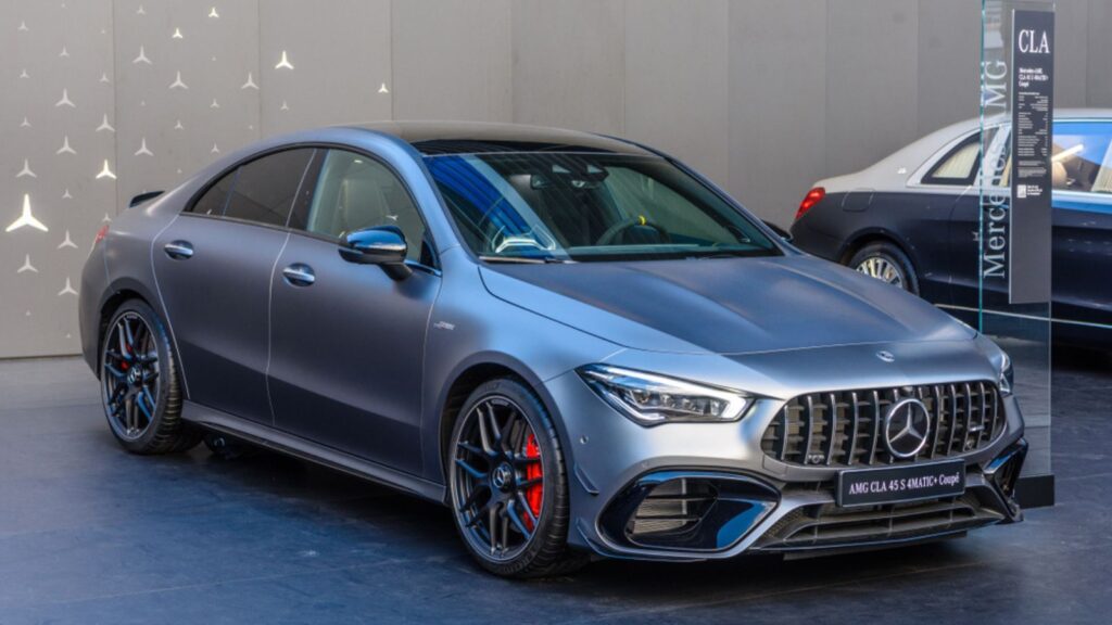 silver MERCEDES-BENZ AMG CLA 45 S 4MATIC coupe