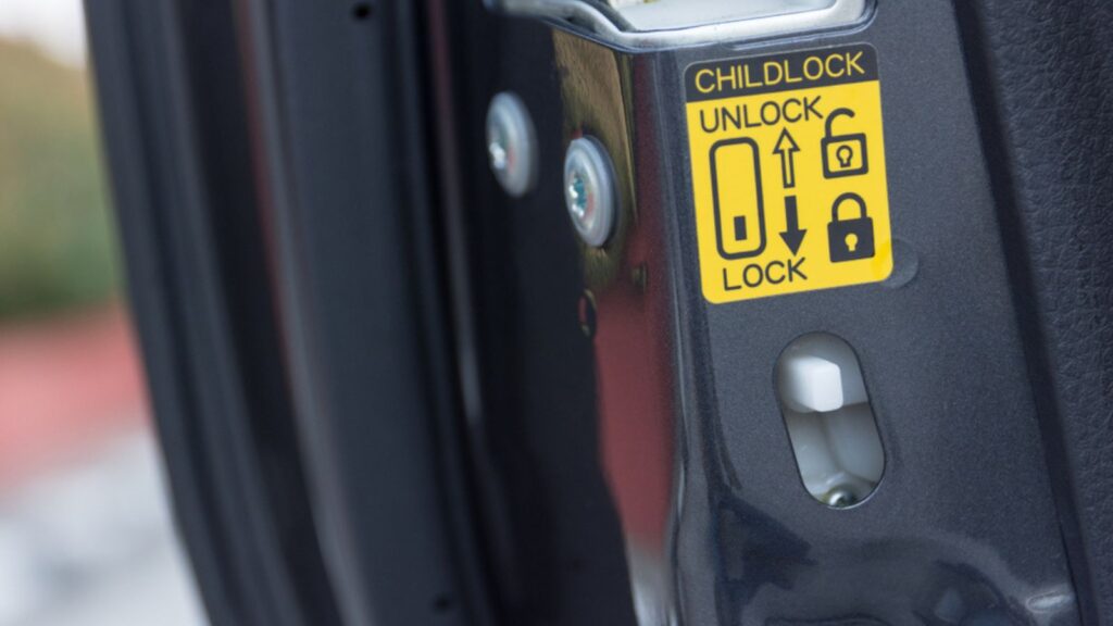 lock button to prevent children from opening doors